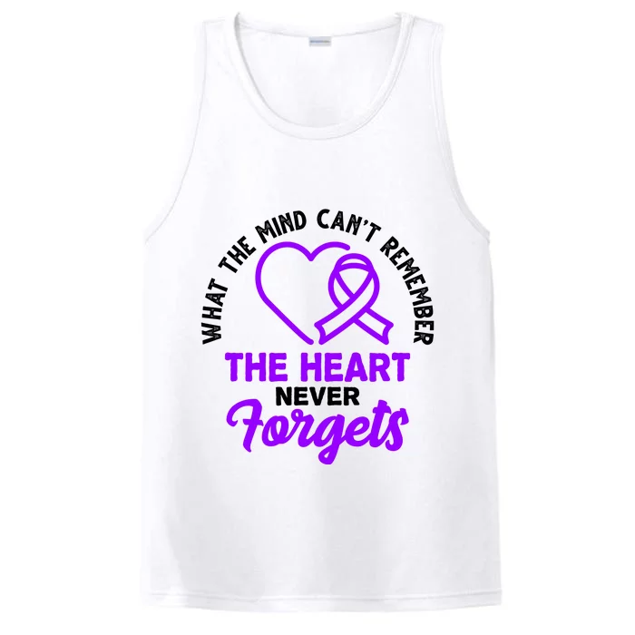 What The Mind Can't Remember The Heart Never Forgets Pancreatic Cancer Performance Tank