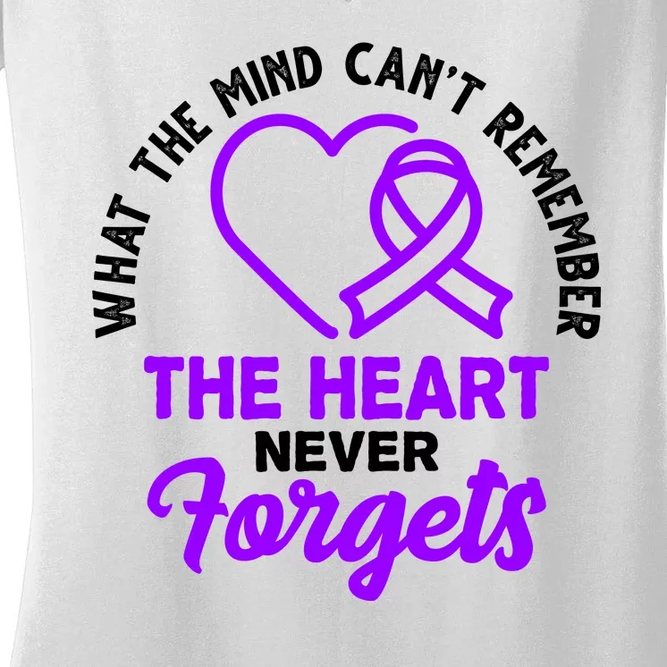 What The Mind Can't Remember The Heart Never Forgets Pancreatic Cancer Women's V-Neck T-Shirt