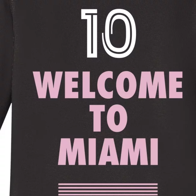 Welcome To Miami Leo 10 GOAT Baby Long Sleeve Bodysuit