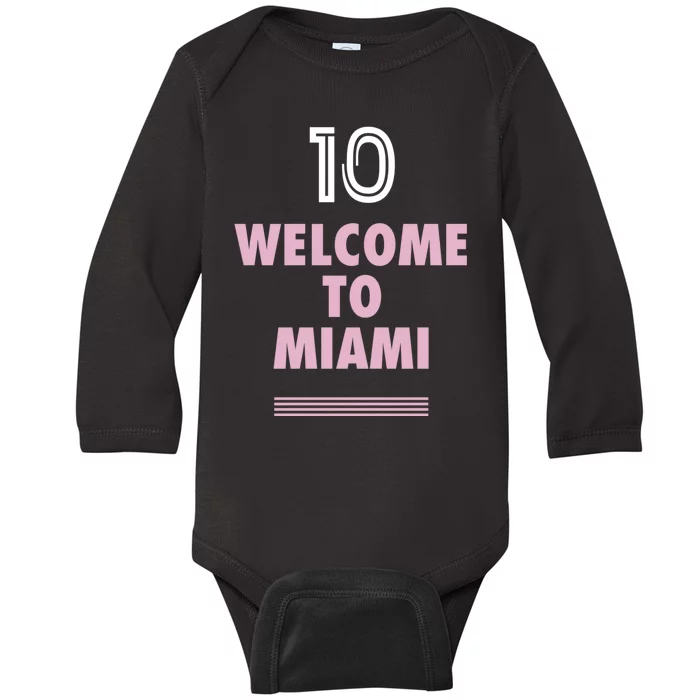 Welcome To Miami Leo 10 GOAT Baby Long Sleeve Bodysuit