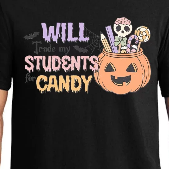 Will Trade My Students For Candy Funny Halloween Teacher Gift Pajama Set