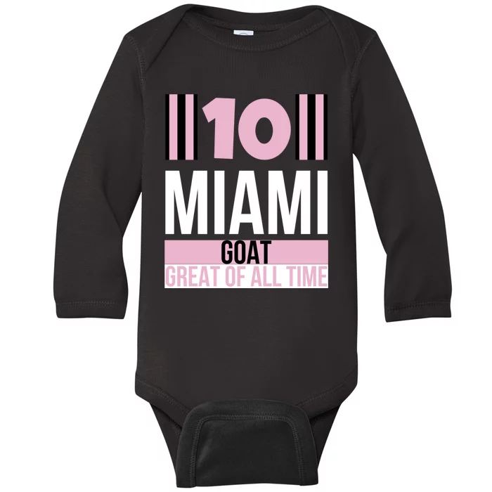 Welcome To Miami 10 GOAT Baby Long Sleeve Bodysuit