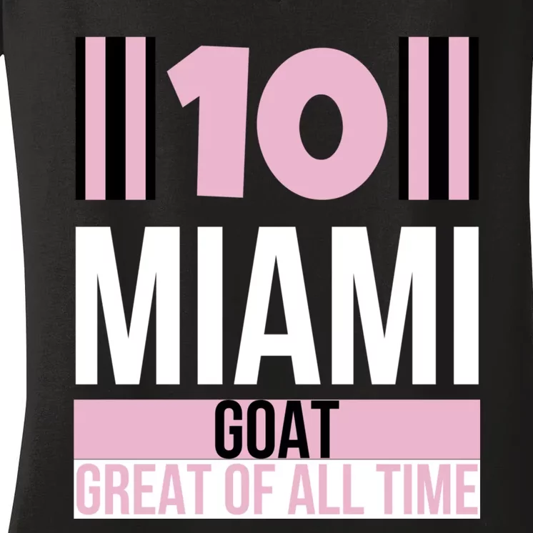 Welcome To Miami 10 GOAT Women's V-Neck T-Shirt