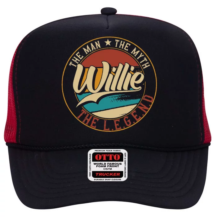 Willie The Man The Myth The Legend High Crown Mesh Trucker Hat