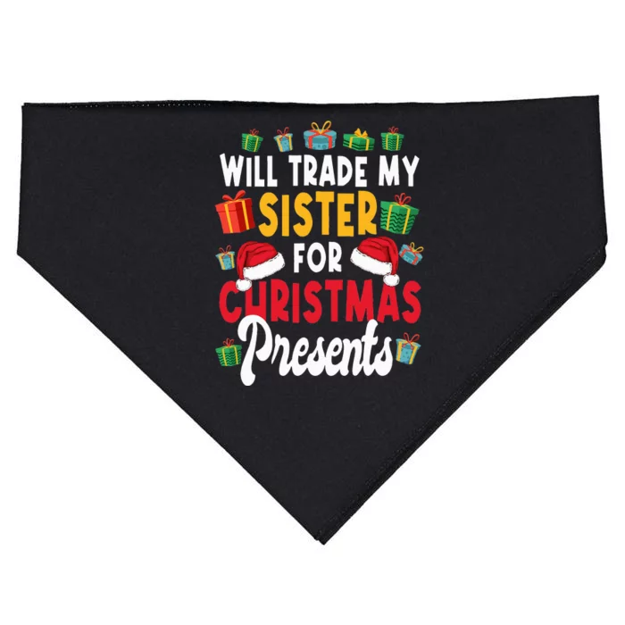 Will Trade My Sister For Christmas Presents USA-Made Doggie Bandana