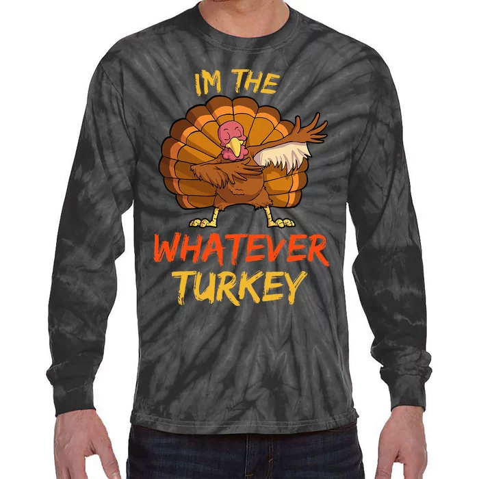 Whatever Turkey Matching Family Group Thanksgiving Party PJ Tie-Dye Long Sleeve Shirt