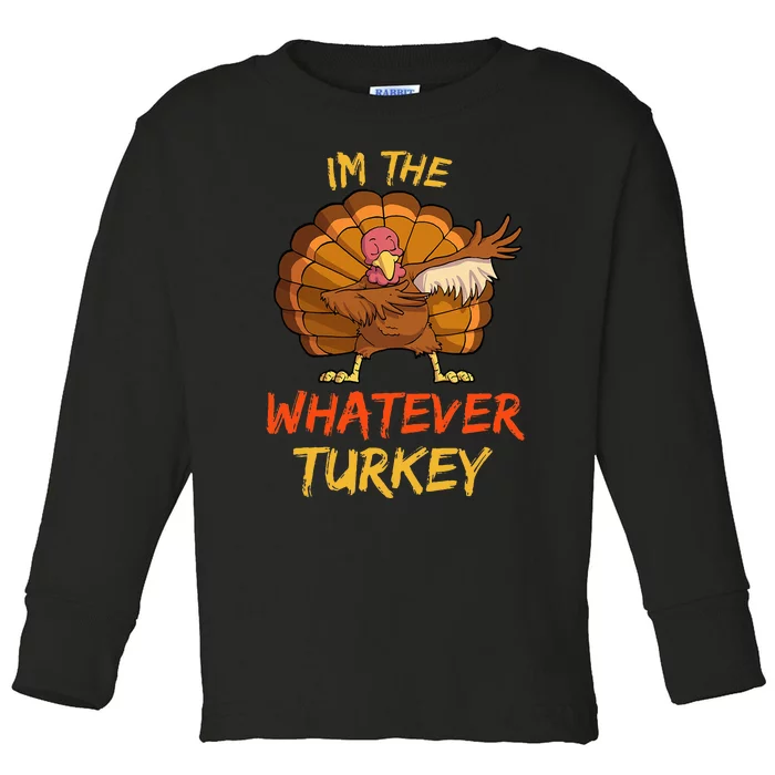 Whatever Turkey Matching Family Group Thanksgiving Party PJ Toddler Long Sleeve Shirt