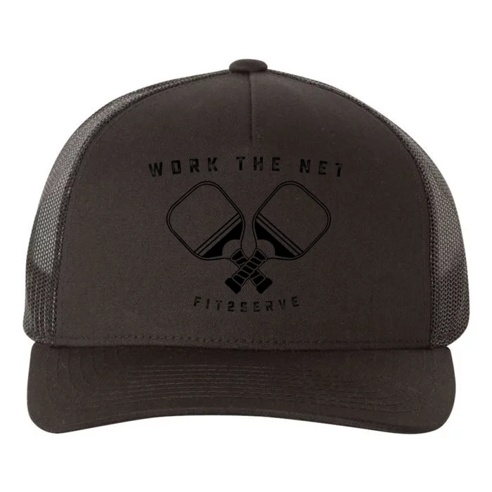 Work The Net Funny FIT2SERVE Pickleball Vintage Yupoong Adult 5-Panel Trucker Hat