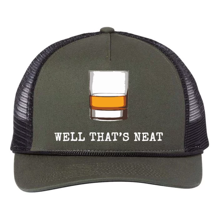 Well Thats Neat Funny Whiskey Old Fashioned Scotch Bourbon Retro Rope Trucker Hat Cap