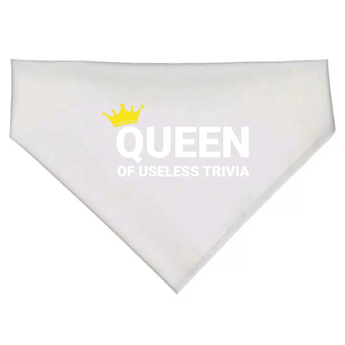 Wo's Trivia Night Queen Of Useless Trivia Lover Cute Gift USA-Made Doggie Bandana