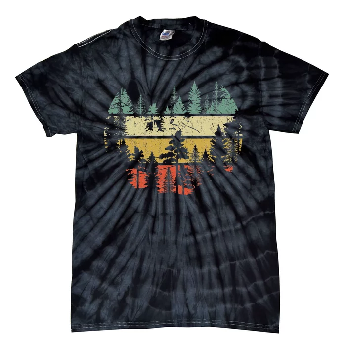 Wildlife Trees Outdoors Nature Retro Forest Tie-Dye T-Shirt