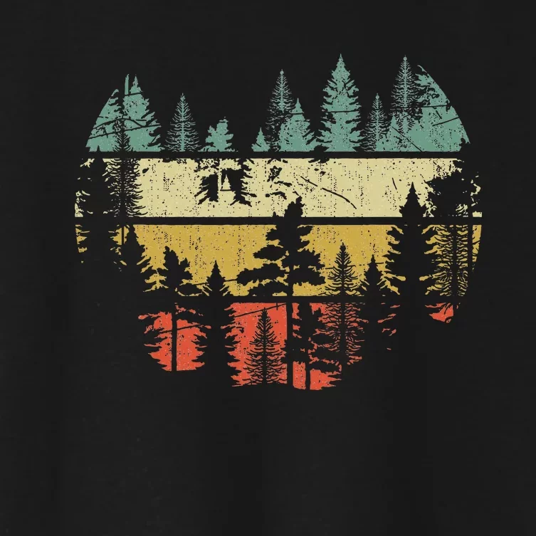 Wildlife Trees Outdoors Nature Retro Forest Women's Crop Top Tee