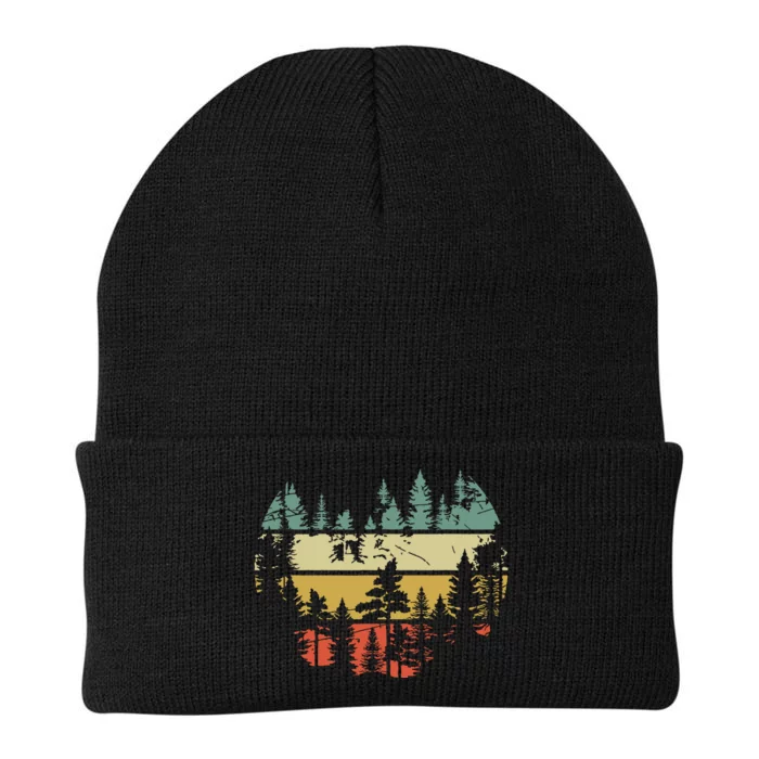 Wildlife Trees Outdoors Nature Retro Forest Knit Cap Winter Beanie