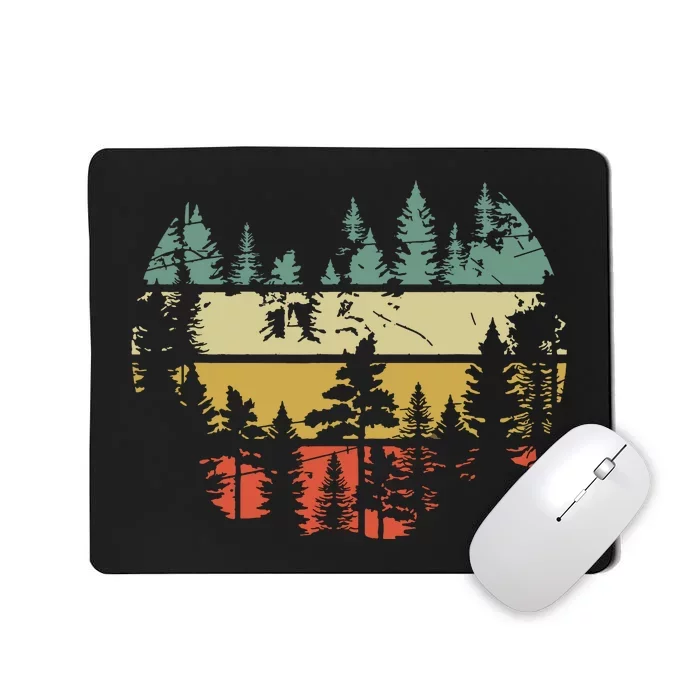 Wildlife Trees Outdoors Nature Retro Forest Mousepad