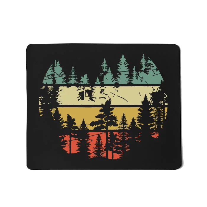 Wildlife Trees Outdoors Nature Retro Forest Mousepad