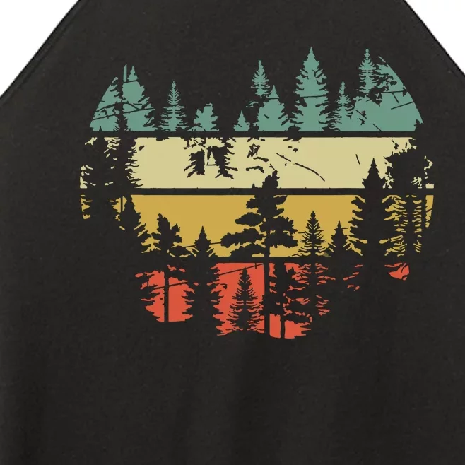 Wildlife Trees Outdoors Nature Retro Forest Women’s Perfect Tri Rocker Tank