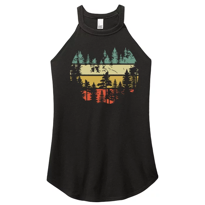 Wildlife Trees Outdoors Nature Retro Forest Women’s Perfect Tri Rocker Tank