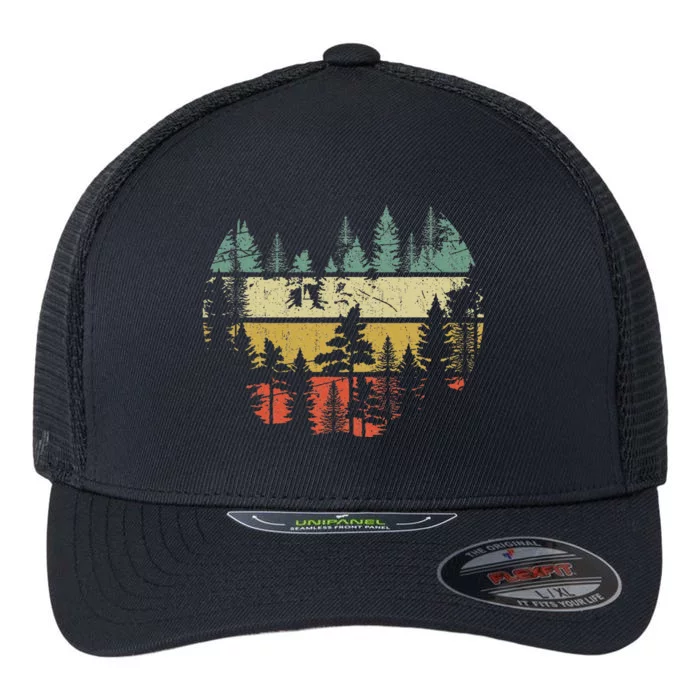 Wildlife Trees Outdoors Nature Retro Forest Flexfit Unipanel Trucker Cap