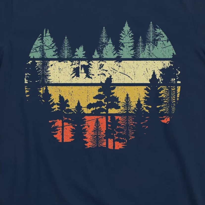 Wildlife Trees Outdoors Nature Retro Forest T-Shirt