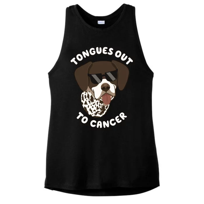 Wyatt Tongues Out To Cancer Ladies Tri-Blend Wicking Tank