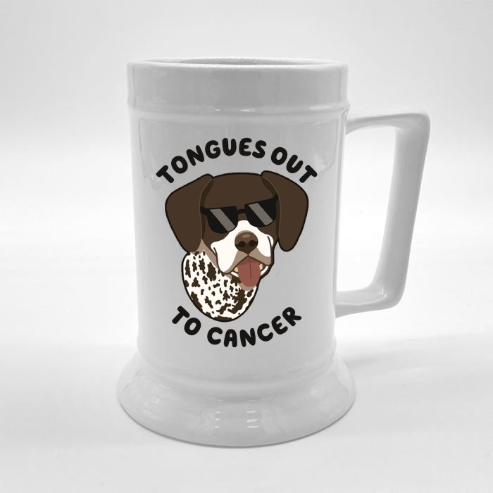 Wyatt Tongues Out To Cancer Front & Back Beer Stein