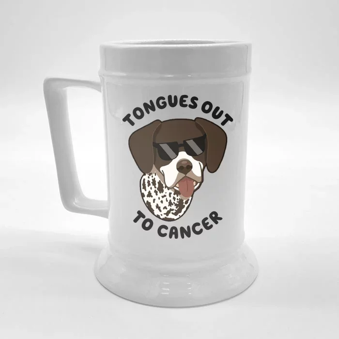 Wyatt Tongues Out To Cancer Front & Back Beer Stein