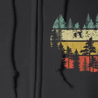 Wildlife Trees Outdoors Nature Retro Forest Sleeveless Full Zip Hoodie