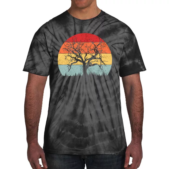 Wildlife Trees Outdoors Nature Retro Forest Camping Tie-Dye T-Shirt