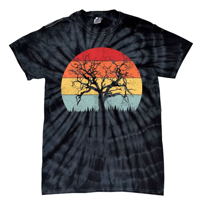 Wildlife Trees Outdoors Nature Retro Forest Camping Tie-Dye T-Shirt