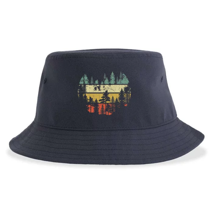 Wildlife Trees Outdoors Nature Retro Forest Sustainable Bucket Hat