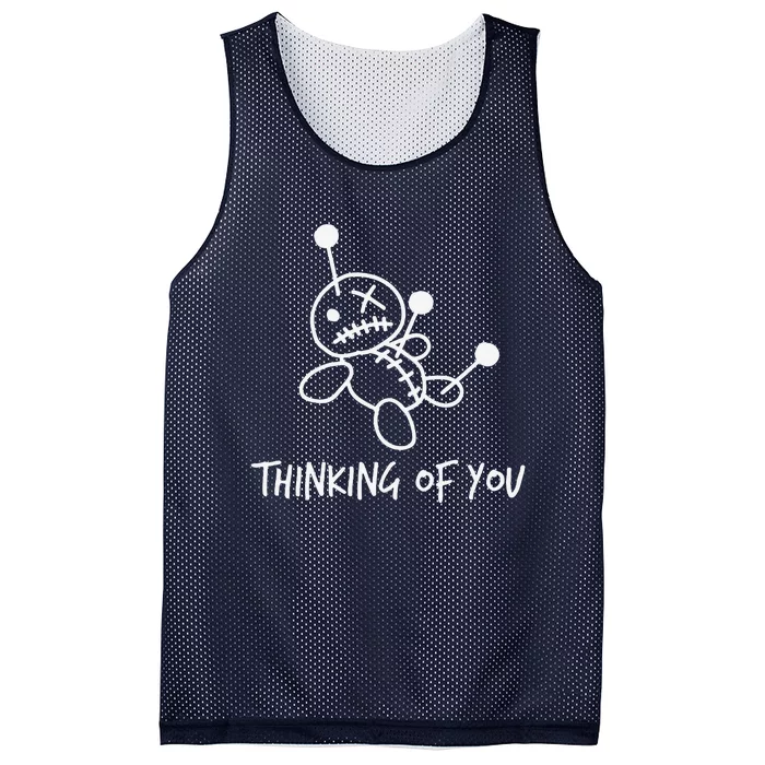 Womens Thinking Of You Funny Voodoo Doll Valentine's Day Joke Gifts Mesh Reversible Basketball Jersey Tank