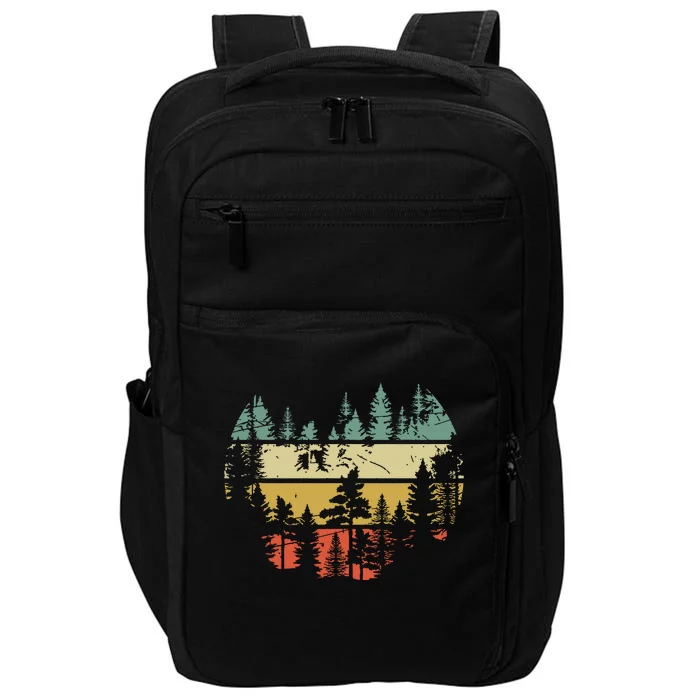 Wildlife Trees Outdoors Nature Retro Forest Sleeveless Impact Tech Backpack