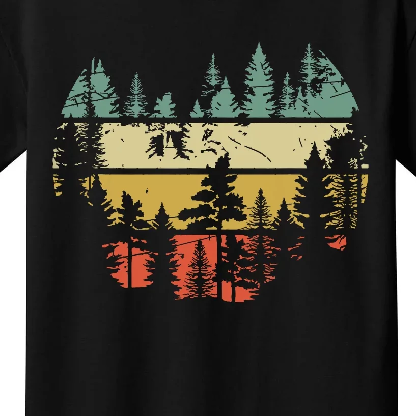 Wildlife Trees Outdoors Nature Retro Forest Sleeveless Kids T-Shirt