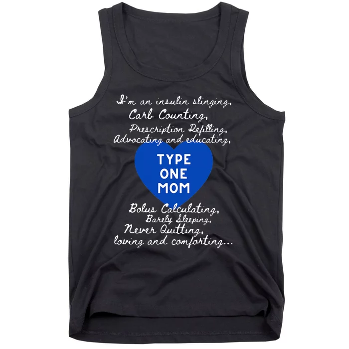 Wo Type One Mom Awareness Type 1 Diabetes Tank Top