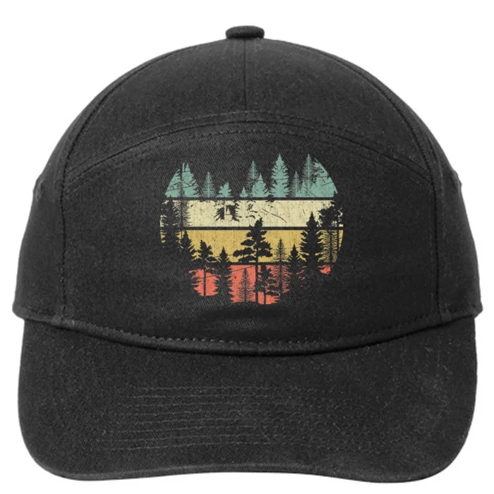 Wildlife Trees Outdoors Nature Retro Forest Sleeveless Mountain Wildlife Nature 7-Panel Snapback Hat