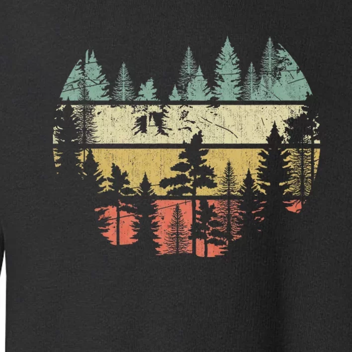 Wildlife Trees Outdoors Nature Retro Forest Sleeveless Mountain Wildlife Nature Toddler Sweatshirt