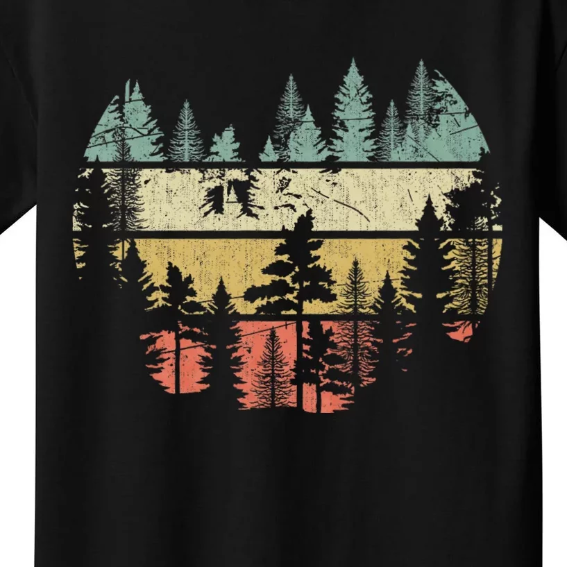 Wildlife Trees Outdoors Nature Retro Forest Sleeveless Mountain Wildlife Nature Kids T-Shirt