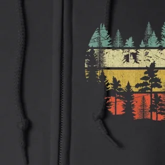 Wildlife Trees Outdoors Nature Retro Forest Sleeveless Full Zip Hoodie