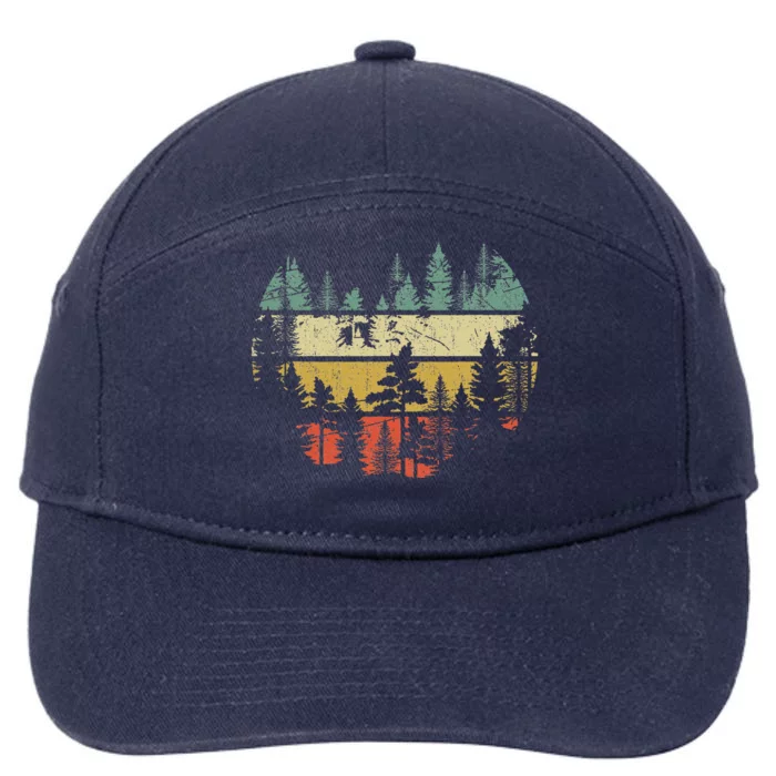 Wildlife Trees Outdoors Nature Retro Forest Sleeveless 7-Panel Snapback Hat