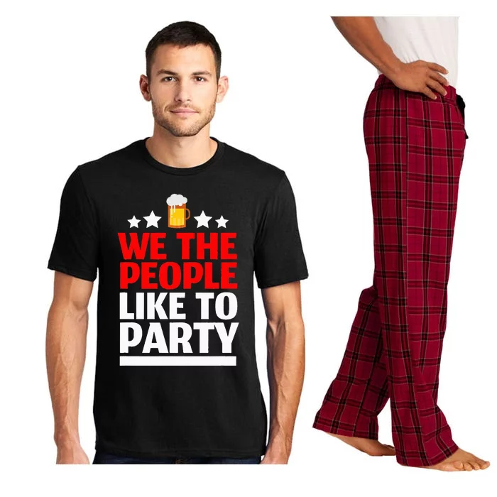 We The People Like To Party 4th Of July Beer Drinking Pajama Set