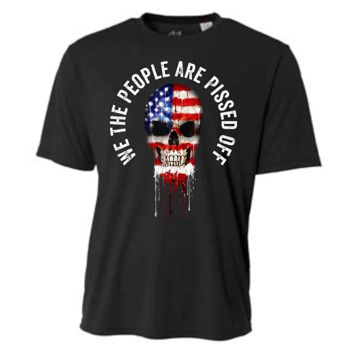 We The People Are Pissed Off Vintage USA America Skull Flag Cooling Performance Crew T-Shirt