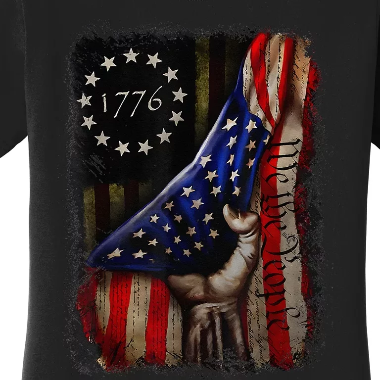 We The People American History 1776 4th Of July US USA Flag Women's T-Shirt