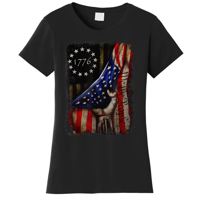 We The People American History 1776 4th Of July US USA Flag Women's T-Shirt