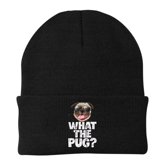 What The Pug Funny Dog Lover Pun Gifts Knit Cap Winter Beanie