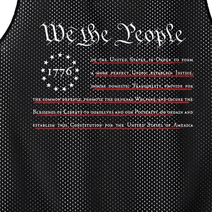 We The People Preamble Us Constitution 4th Of July 1776 Mesh Reversible Basketball Jersey Tank