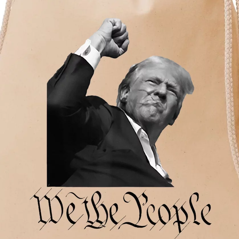 We The People Support Donald Trump Drawstring Bag