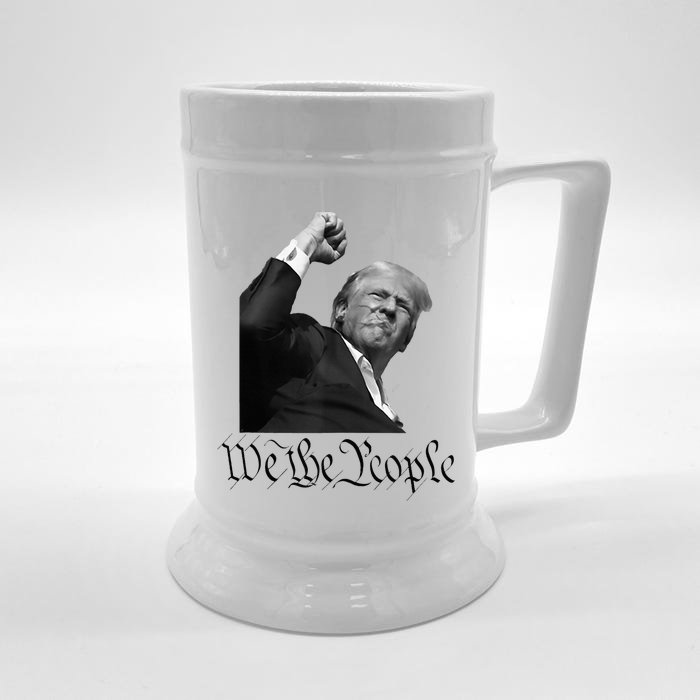 We The People Support Donald Trump Front & Back Beer Stein