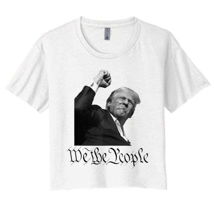 We The People Support Donald Trump Women's Crop Top Tee