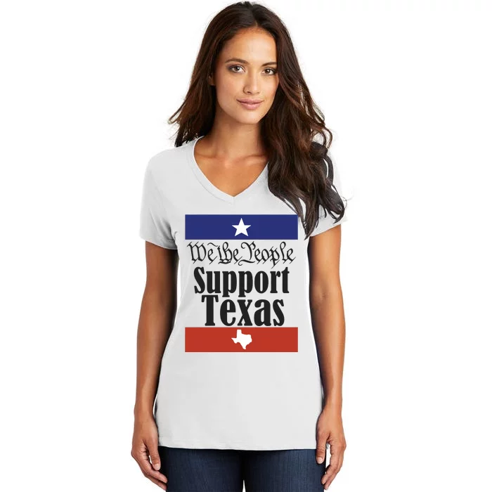 We The People Support Texas Women's V-Neck T-Shirt