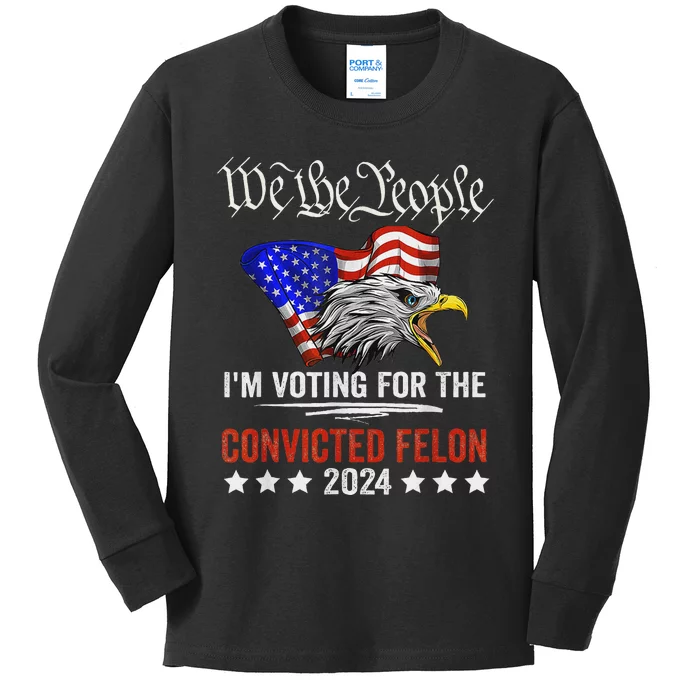 We The People Voting Convicted Felon Eagle Kids Long Sleeve Shirt